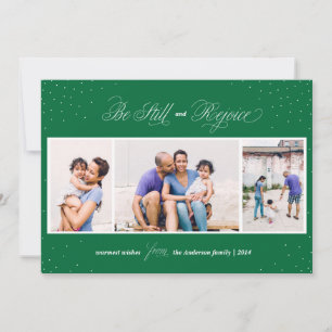 Be Still and Rejoice Holiday Photo Card Green