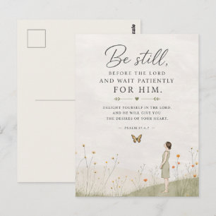 Be Still and Wait Patiently Psalm 37 Christian  Postcard