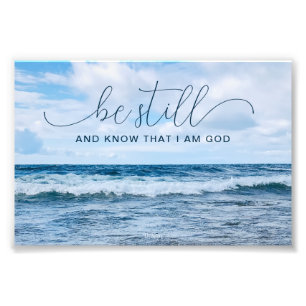 Be Still Bible Citation Blue Waves Photographie