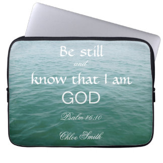 Be Still Bible Verse Psalm 46:10 Laptop Sleeve