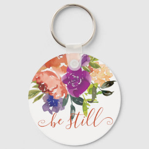Be still floral keychain