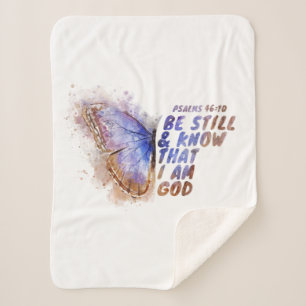 Be Still & Know That I Am God: Women’s Butterfly Sherpa Blanket
