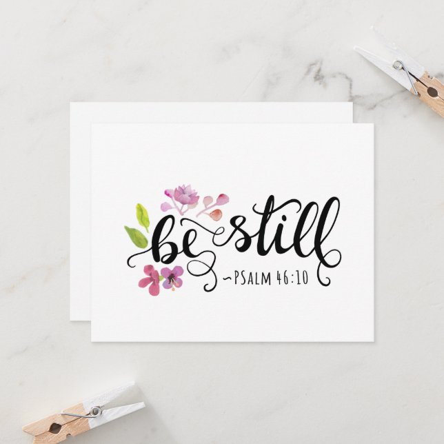 Be Still - Psalm 46:10 Get Well Cards (Front/Back In Situ)