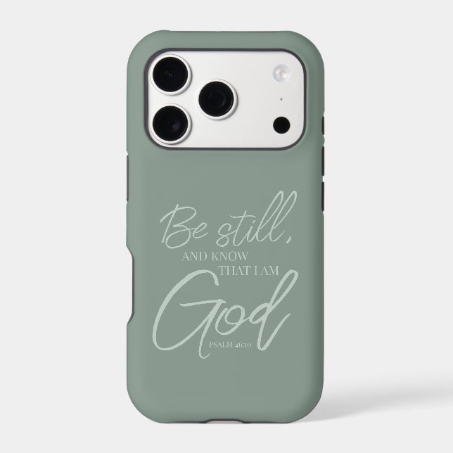 Be Still Psalm 46:10 Modern Scripture Sage Green (Back)