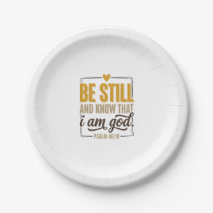 Be Still Psalm 46_10 Vintage Christian Shirt Desig Paper Plate