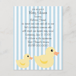 Be-striped Duck in Blue Invitation