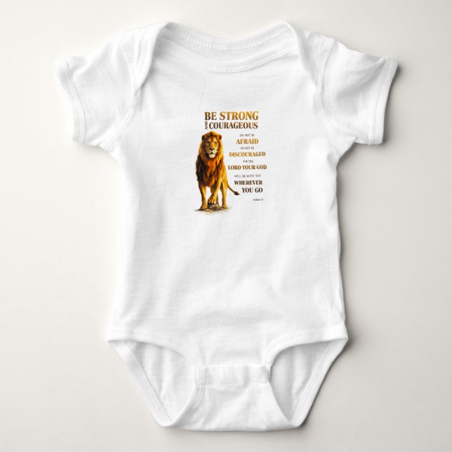 Be Strong and Courageous  Baby Bodysuit (Front)