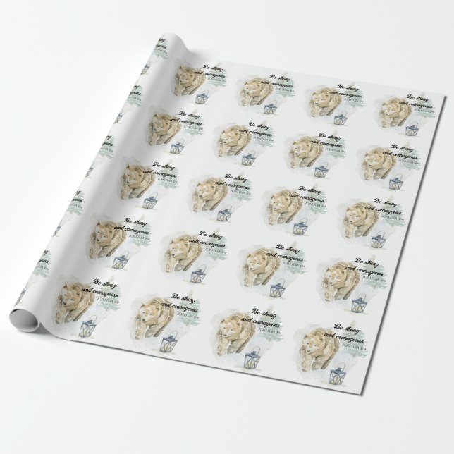 Be Strong and Courageous Joshua 1 9 Wrapping Paper (Unrolled)