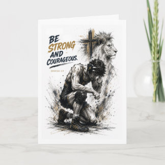 Be Strong and Courageous Wrestling Birthday Card