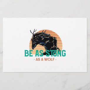 Be Strong As A Wolf Stationery