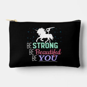 Be Strong Beautiful You - Gymnastics Unicorn Accessory Pouch