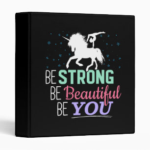 Be Strong Beautiful You - Gymnastics Unicorn Binder