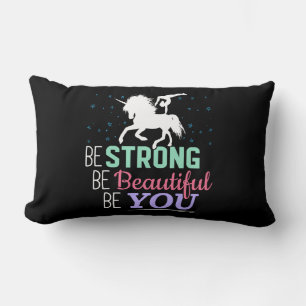 Be Strong Beautiful You - Gymnastics Unicorn Lumbar Pillow