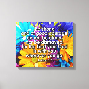 Be Strong Bible Scripture Canvas Print