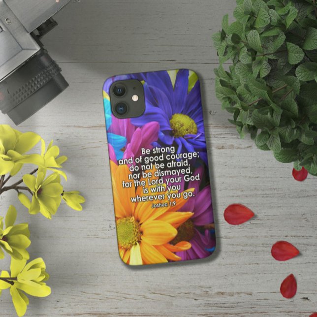Be Strong Bible Scripture Christian Flower Case-Mate iPhone Case (Creator Uploaded)