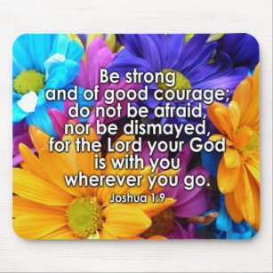 Be Strong Bible Scripture Mouse Pad