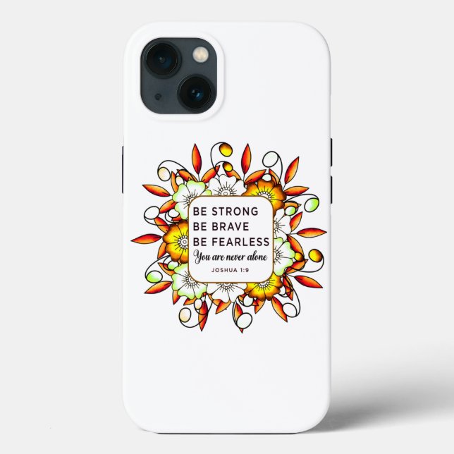 Be Strong Brave Fearless - Bible Verse Case-Mate iPhone Case (Back)