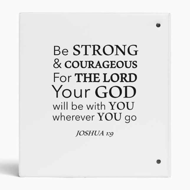 Be Strong Christian Bible Verse Scripture Binder (Back)