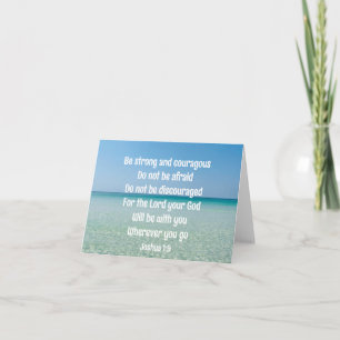 Be Strong & Courageous Beautiful Christian Beach Note Card