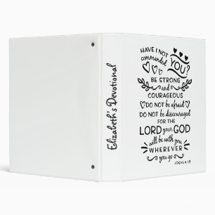 Be Strong Courageous Joshua 1:9 Verse Scripture Binder