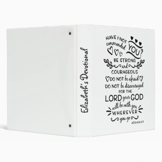 Be Strong Courageous Joshua 1:9 Verse Scripture Binder