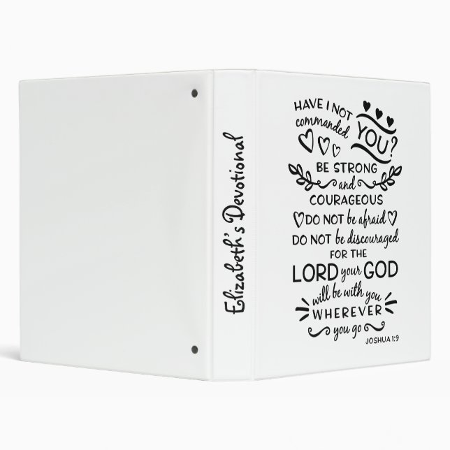 Be Strong Courageous Joshua 1:9 Verse Scripture Binder (Background)