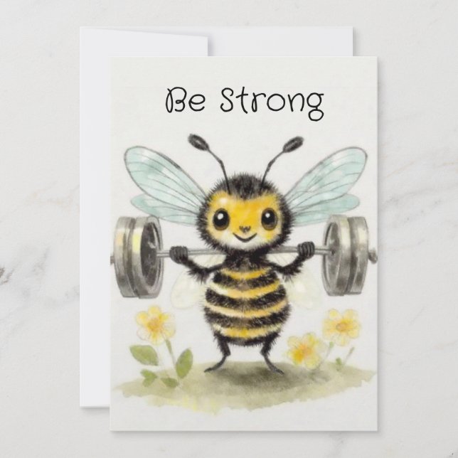 Be strong, customizable thank you card (Front)