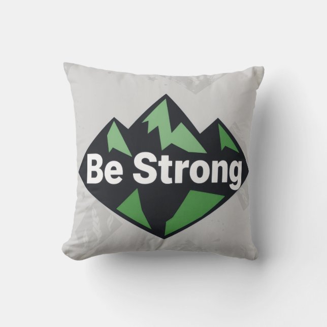 Be Strong Geometric Throw Pillow (Front)