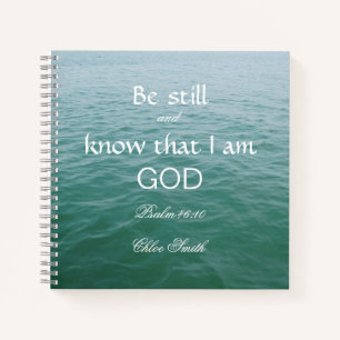 Be Strong in God Bible Verse Psalm 46:10 Notebook
