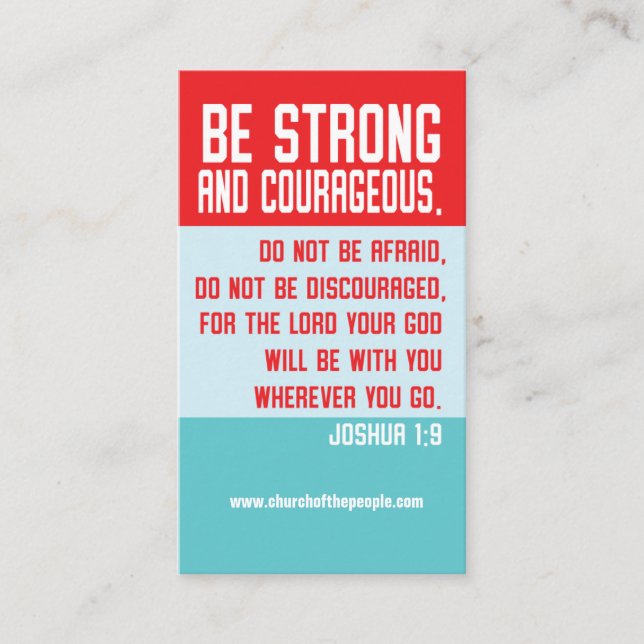 Be Strong Inspirational Bible Quote Church Invite (Front)