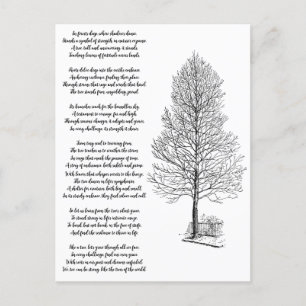 Be Strong Like  tree art and Poem  Postcard