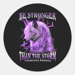 Be Stronger Than The Storm Fibromyalgia Awareness Classic Round Sticker