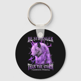 Be Stronger Than The Storm Fibromyalgia Awareness Keychain