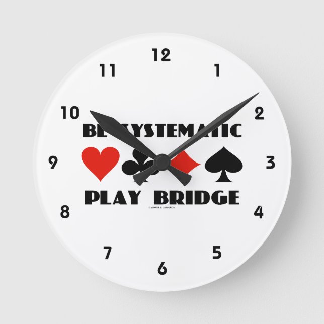 Be Systematic Play Bridge (Four Card Suits) Round  Round Clock (Front)