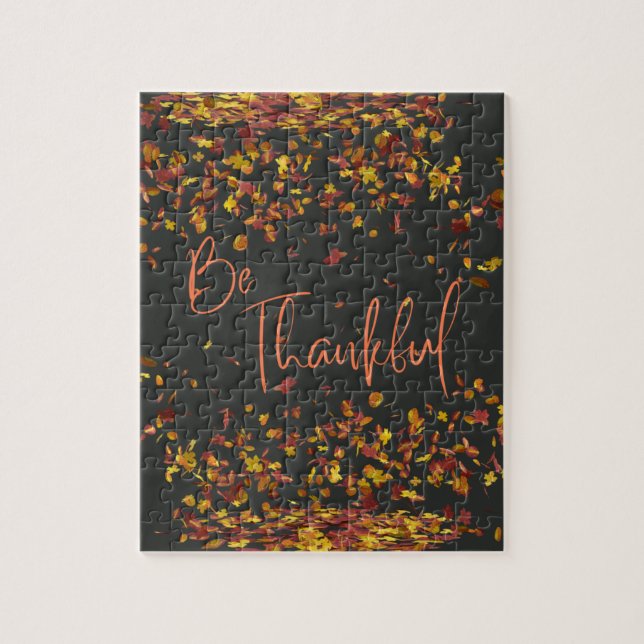 Be Thankful Autumn Themed Jigsaw Puzzle (Vertical)