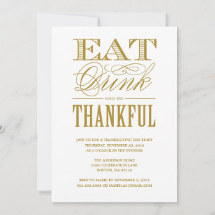 BE THANKFUL   THANKSGIVING DINNER INVITATION