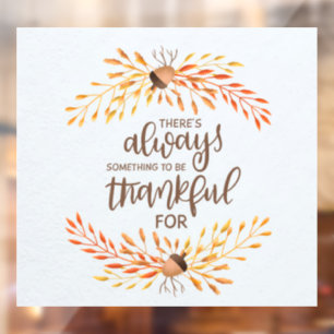 Be Thankful Thanksgiving  Window Cling