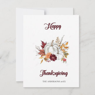 Be Thankful Whimsical Happy Thanksgiving  Holiday Card