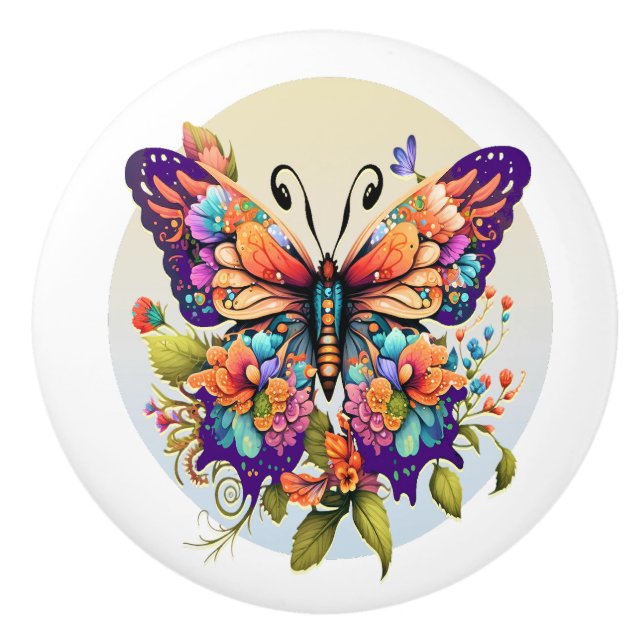 "Be the Beautiful Butterfly" Ceramic Knob (Front)