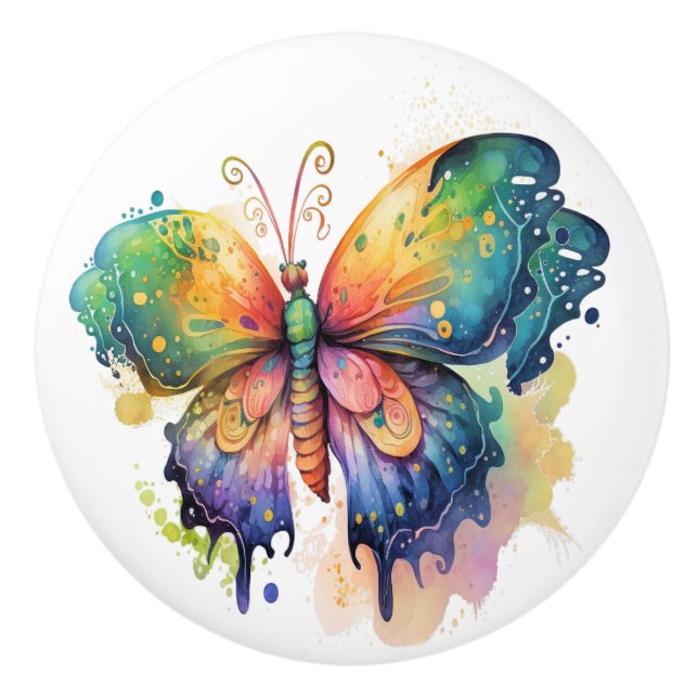 "Be the Beautiful Butterfly" Ceramic Knob (Front)