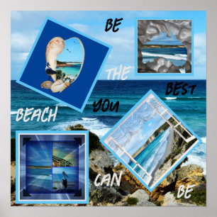 Be The Best Beach You Can Be 4 Picture Template, Poster