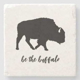 Be the Buffalo Silhouette Marble Stone Coaster