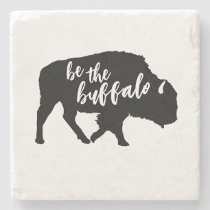 Be the Buffalo Silhouette Marble Stone Coaster