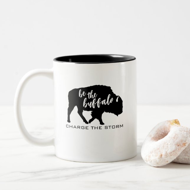 Be the Buffalo Silhouette Two-Tone Coffee Mug (With Donut)