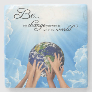 Be the Change - Gandhi Magnet Stone Coaster