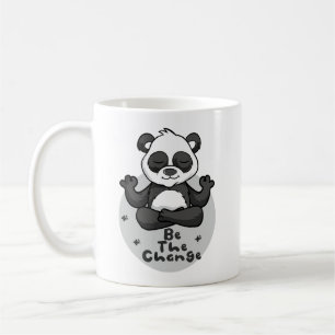 Be The Change Kawaii Funny Panda Doing Yoga Poses Coffee Mug