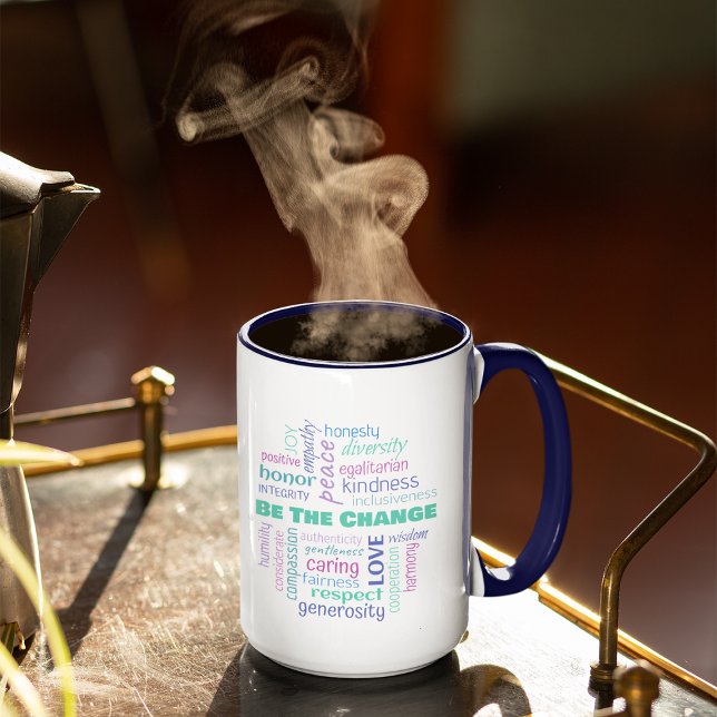 Be the Change Positive Word Cloud Mug (Creator Uploaded)