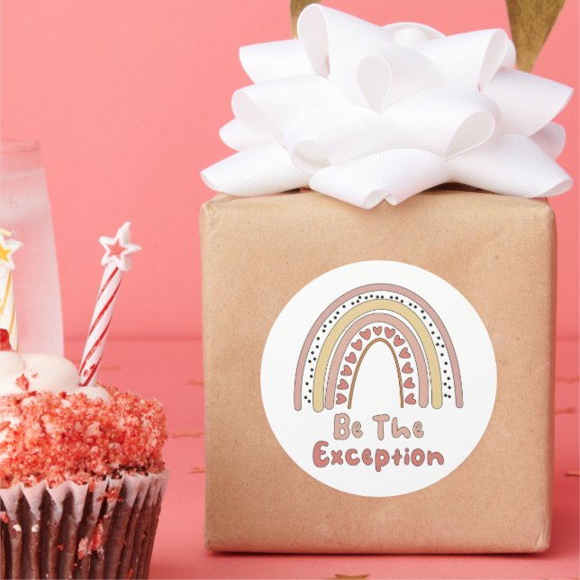 Be the exception motivational colourful rainbow classic round sticker (Party)