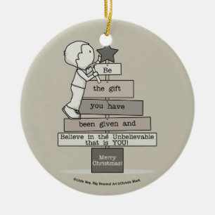 Be the Gift-Christmas Tree (Tan) Ceramic Ornament