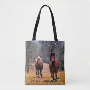 Be the Leader Horses Racing Tote Bag